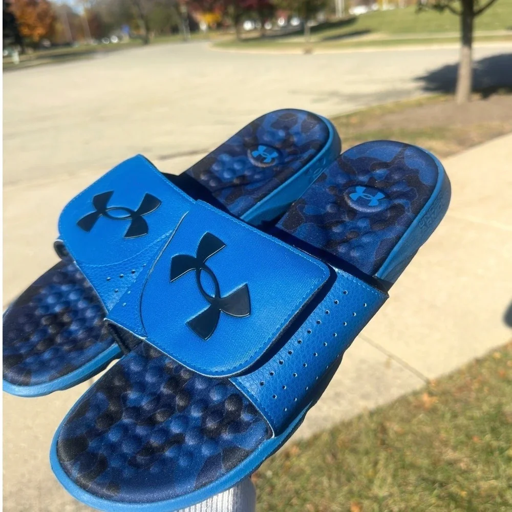 Under Armour Men's Ignite Pro‎ Graphic Slide Sandals Size 12 Blue